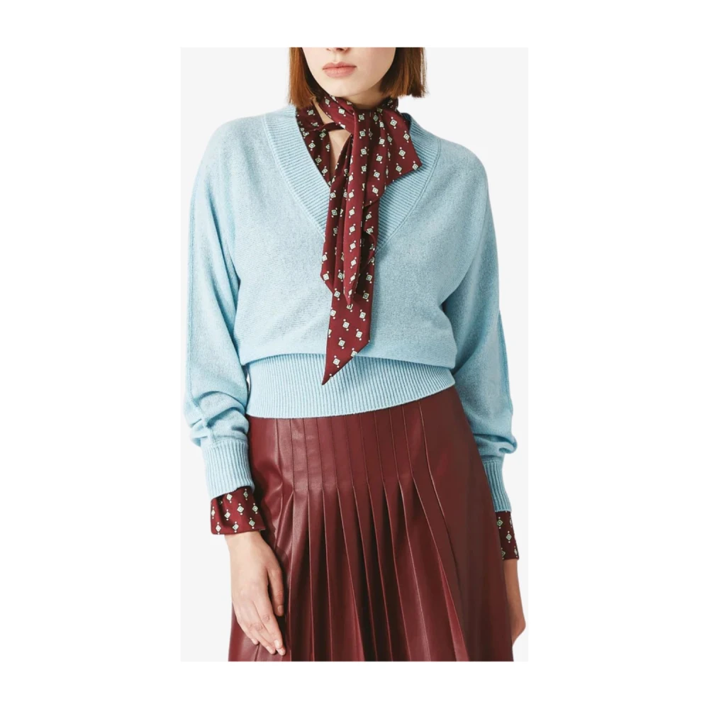 Nenette Kasjmier V-hals trui Blue Dames