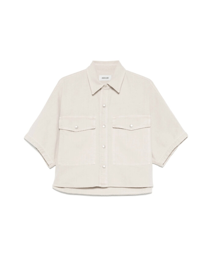 chemise-beige-a-boutons-pression