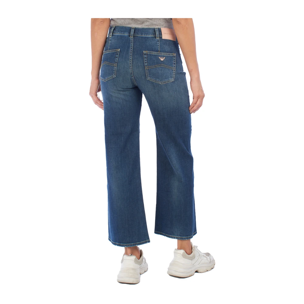 Emporio Armani Wide Leg Denim Jeans Blue Dames