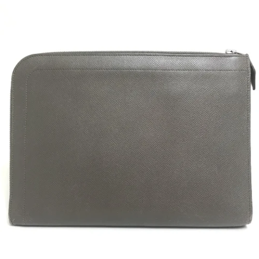 Hermès Vintage Pre-owned Leather clutches Beige Dames