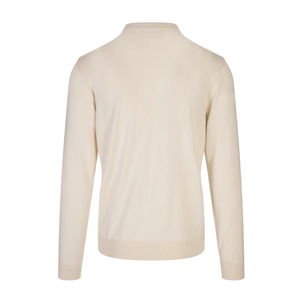 Hugo Boss Luxe Witte Sweater Straight Fit White Heren