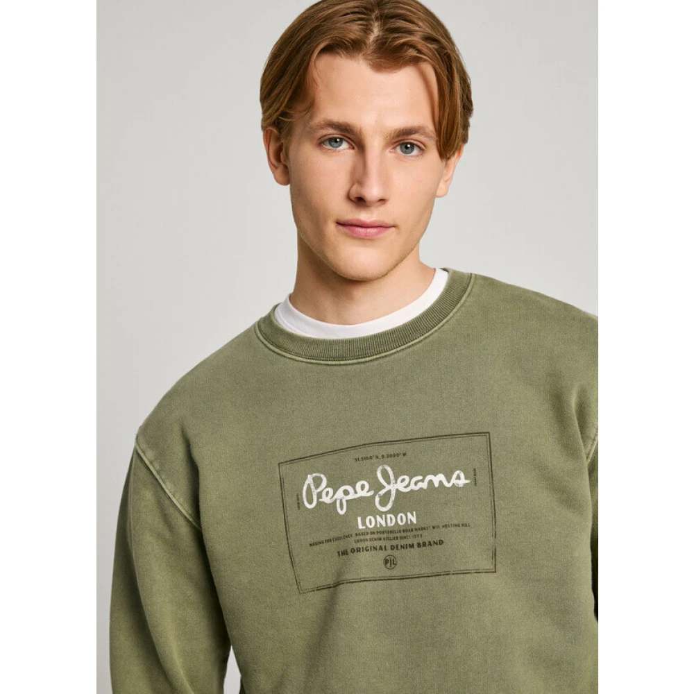 Pepe Jeans Ronde Hals Sweater Katoen Regular Fit Green Heren