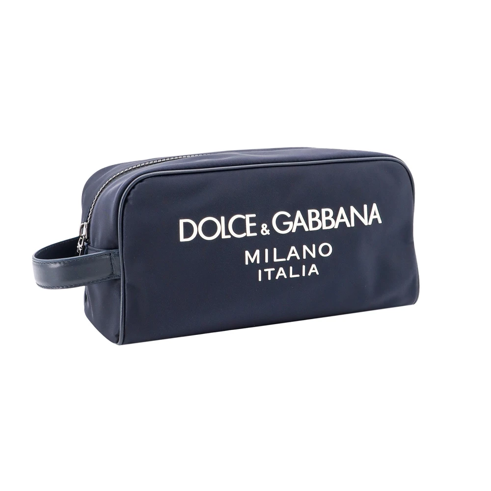 Dolce & Gabbana Blauwe Beauty Case met Rits Blue Heren