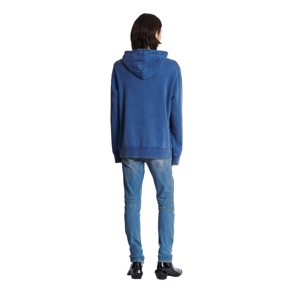 Balmain Vintage geborduurde hoodie Blue Heren