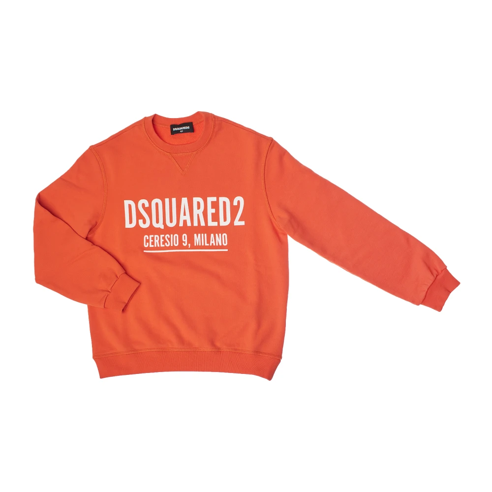 Dsquared2 Boys Orange Kids Sweatshirts, 6 Y, Round Neck Urban Sweatshirt