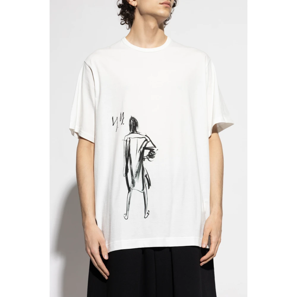 Y-3 Katoenen T-shirt met print White Heren
