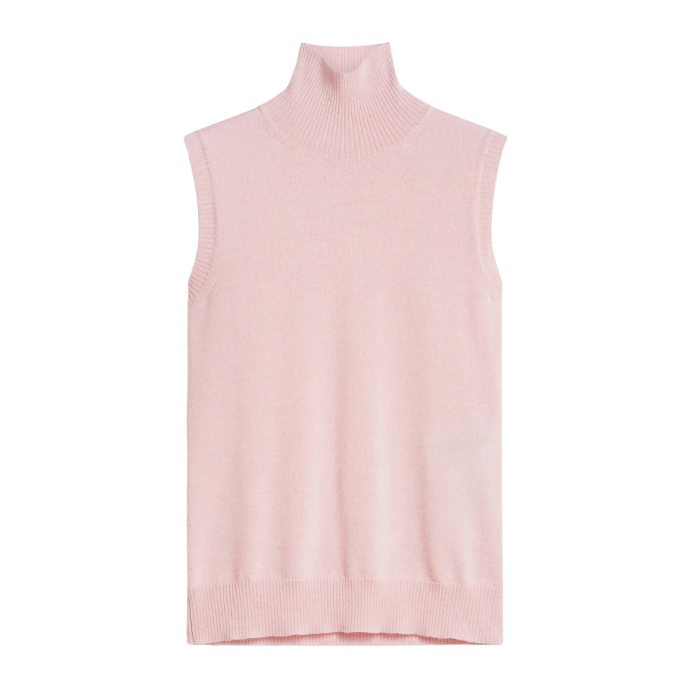 SPORTMAX Roze Gebreide Hoge Hals Top Pink Dames