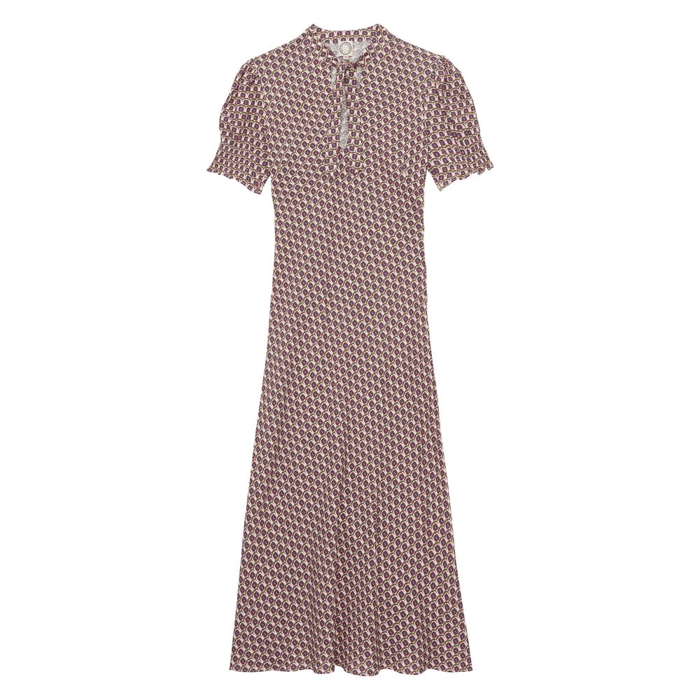 Ines De La Fressange Paris Kersenjurk met eikenbladpatroon Multicolor Dames
