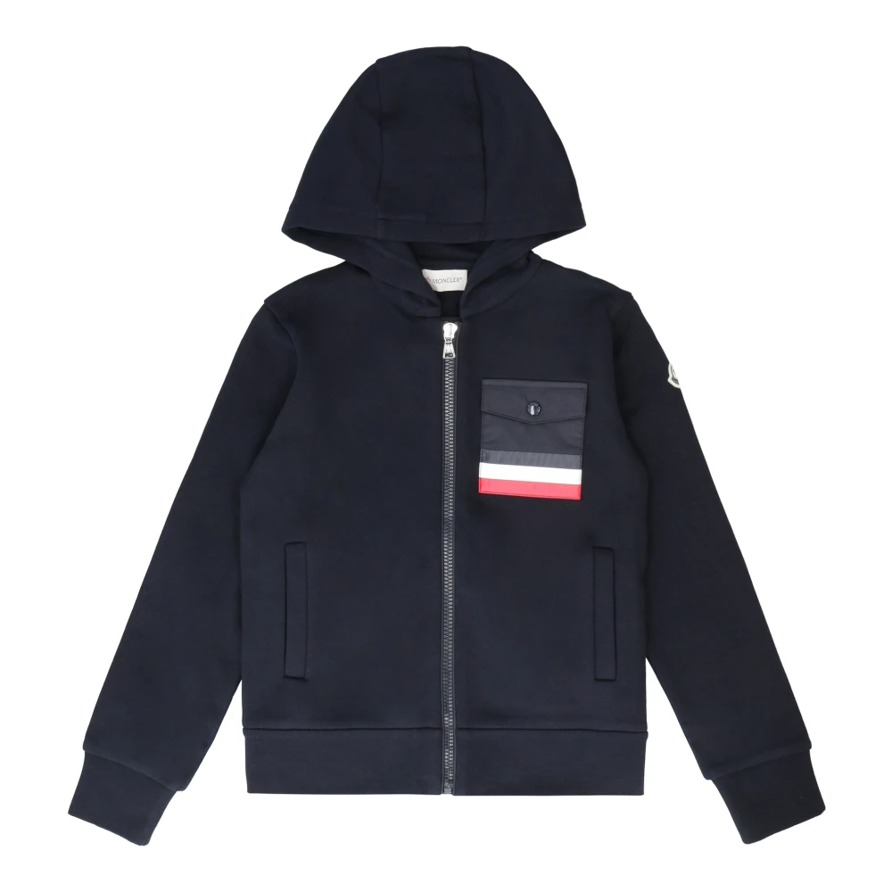 Moncler Hoodie med dragkedja och fickor Blue, Pojke