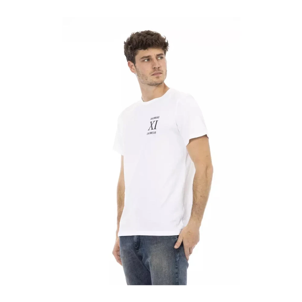 Bikkembergs Men's White Front Print T-Shirt Swimwear - T-Shirts - L- Tops
