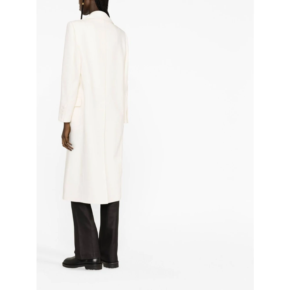 Ermanno Scervino Witte Wol-Kasjmiermix Dubbel-Borstjas White Dames