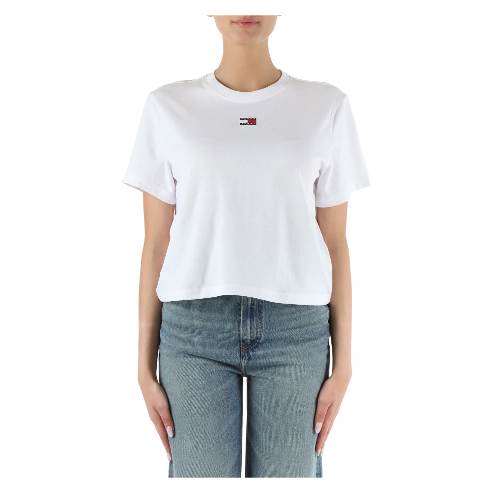Tommy Jeans Bomull Logo Patch T-shirt White, Dam