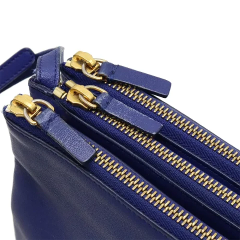 Celine Vintage Pre-owned Leather crossbody-bags Blue Dames