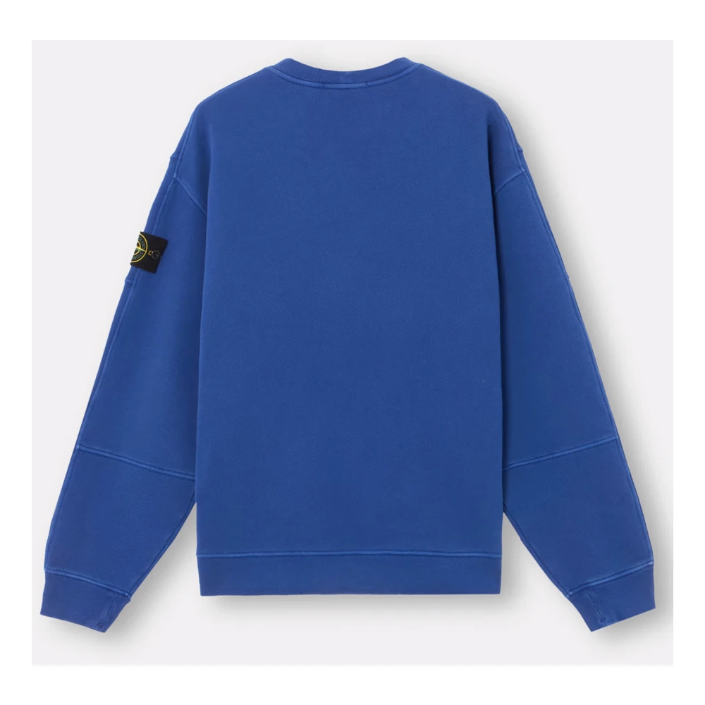 Stone Island Blauwe Crewneck Sweatshirt met Stikdetails Blue Heren