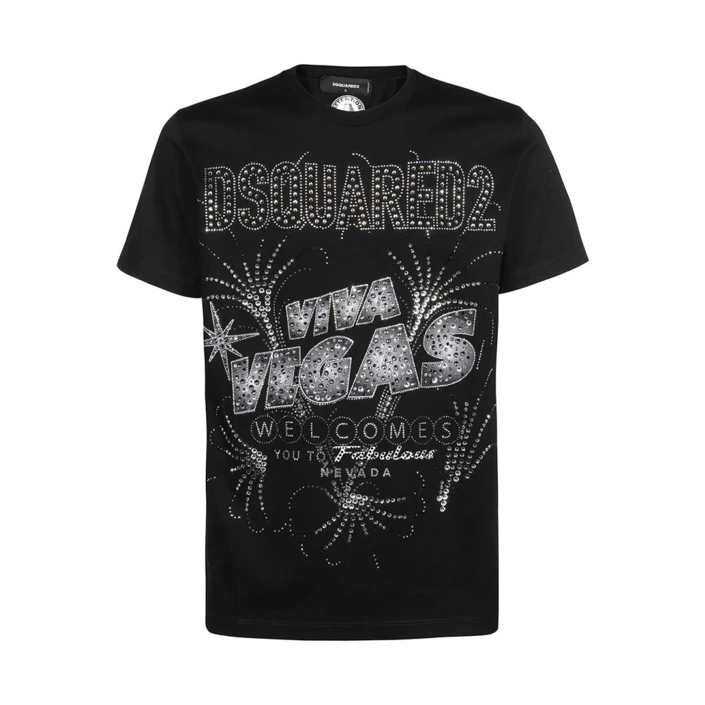Dsquared2 Bedrukt Crew-neck T-shirt Black Heren