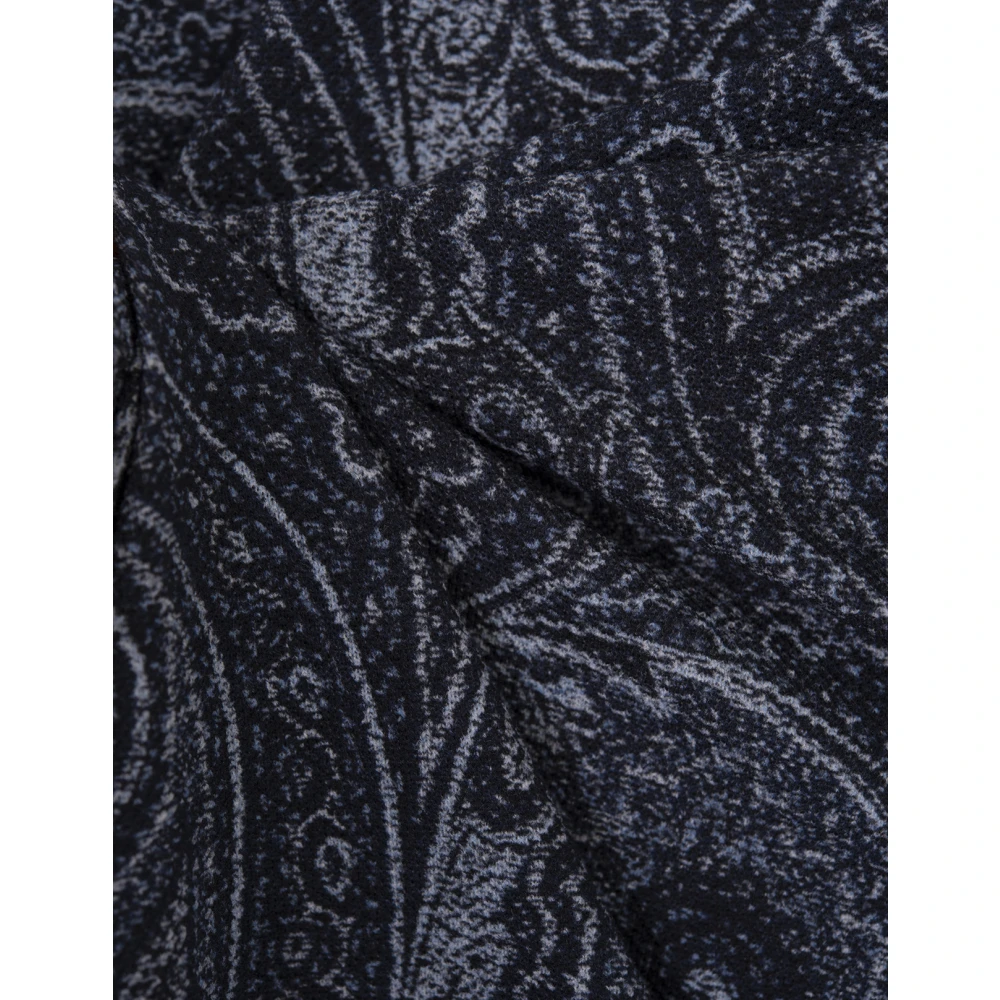 ETRO Blauwe Paisley Print Polo Shirt Blue Heren