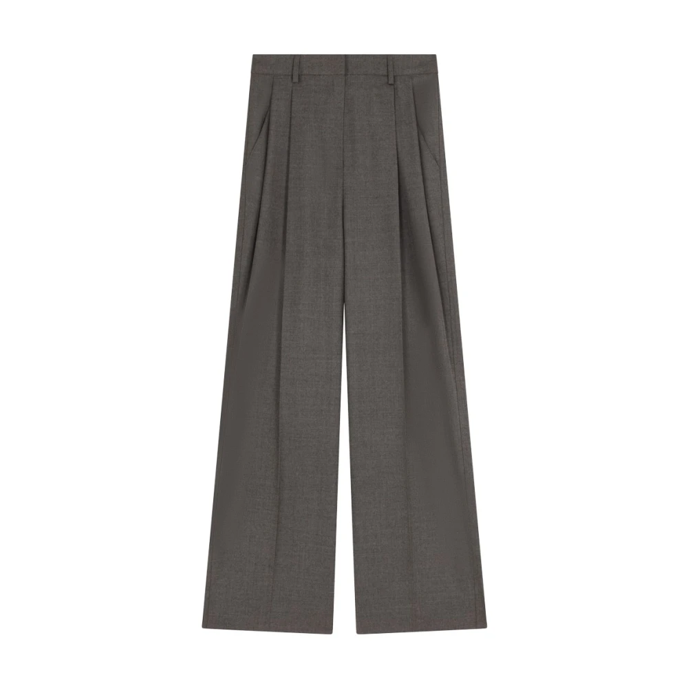 Loulou Studio Flanellen Wijde Broek Gray Dames