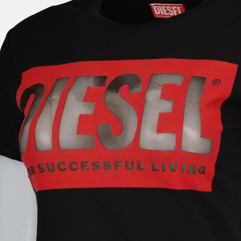Diesel Zwarte Katoenen T-Malun T-shirt Black Dames