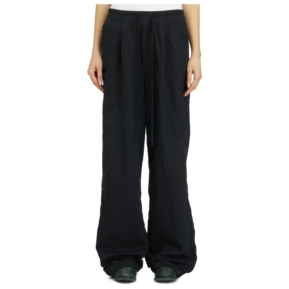 Thom Krom Wijde Linnen Broek Black Dames