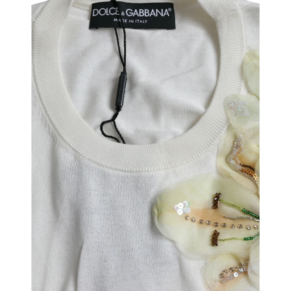 Dolce & Gabbana Round-neck Knitwear White Dames
