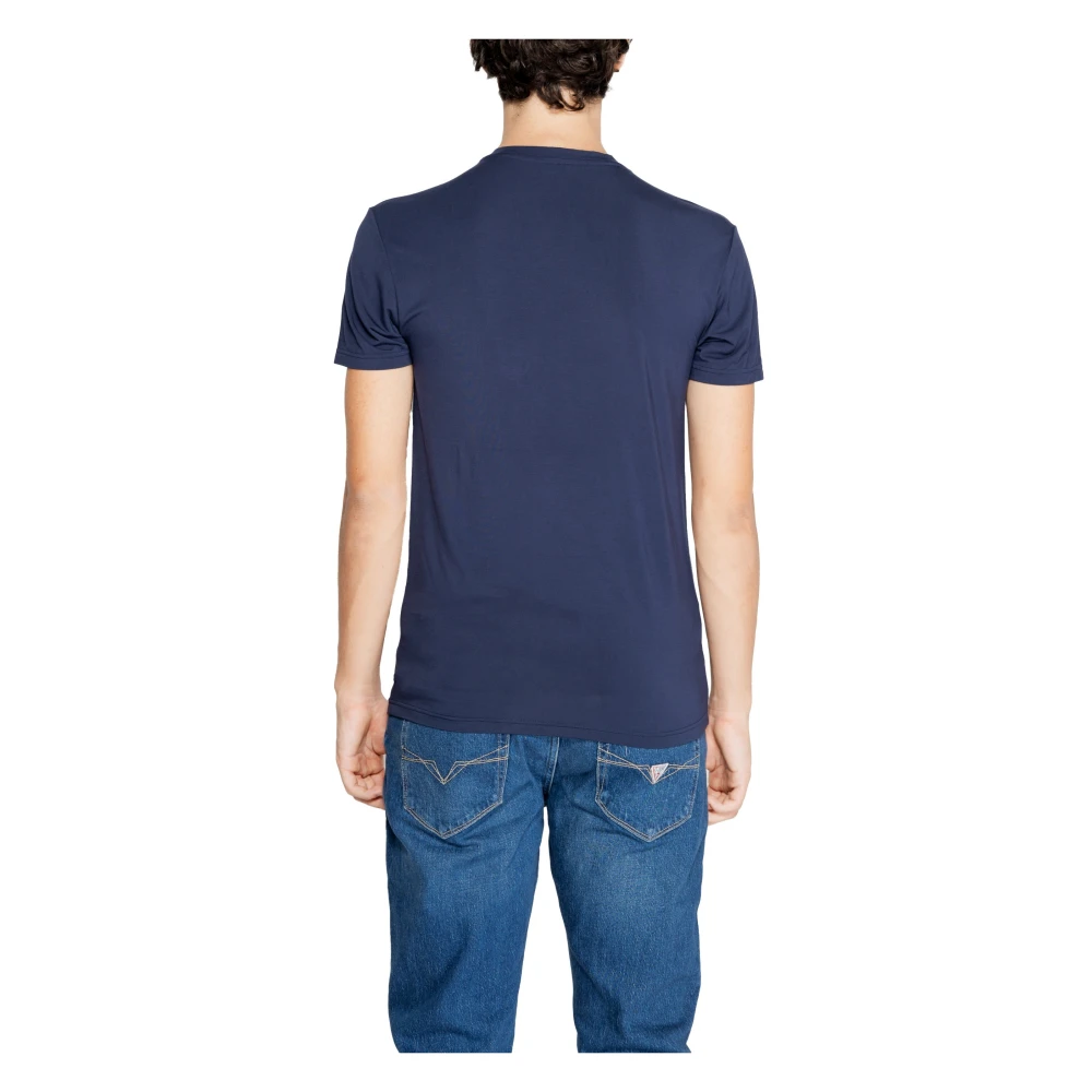 Emporio Armani Blauw Kortemouw T-shirt Blue Heren