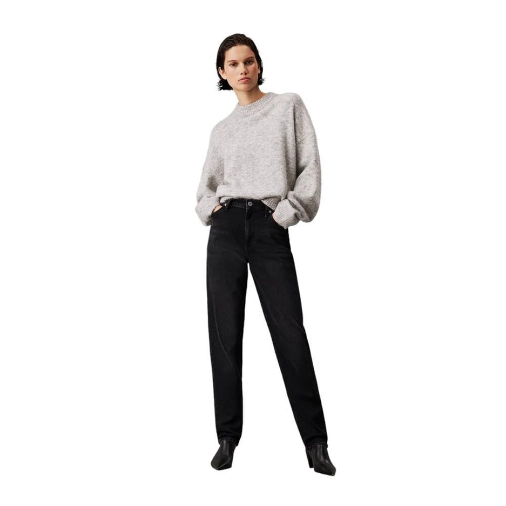 Calvin Klein Jeans Klassieke Straight Fit Denim Jeans Black Dames