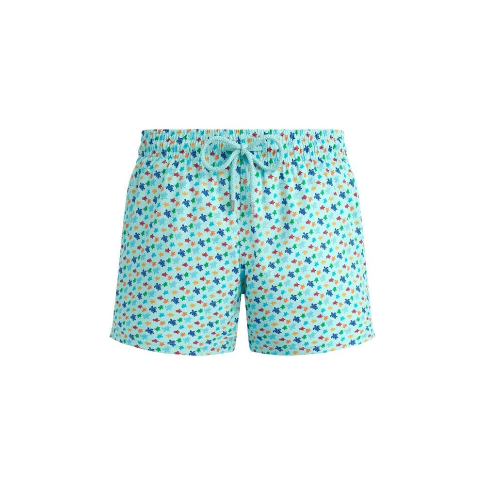 Vilebrequin Uomo Blu - Pantaloncini Mare Corti Elasticizzati Micro Ronde Des Tortues Rainbow - Swimwear - M