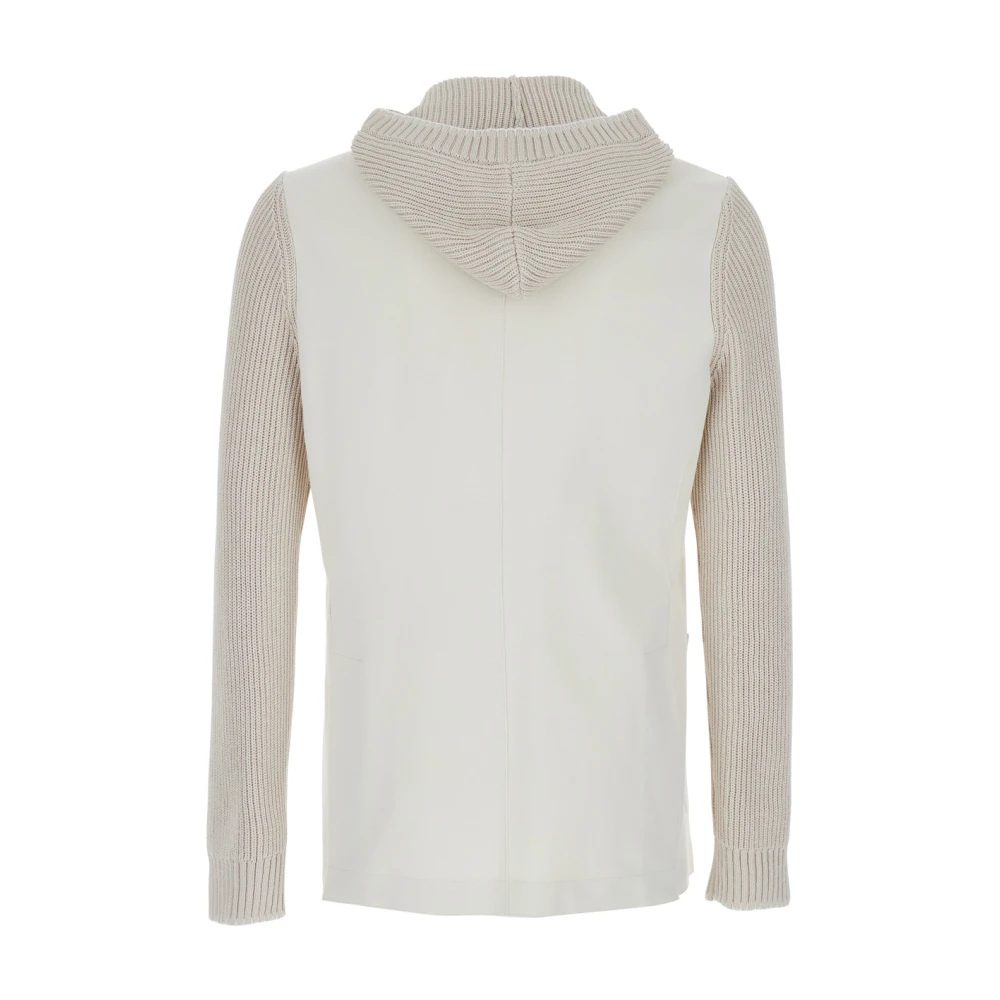Eleventy Witte Wol Kasjmier Jas met Bib White Heren