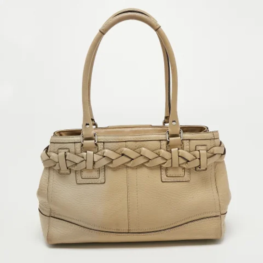 Coach Pre-owned Leather totes Beige Dames