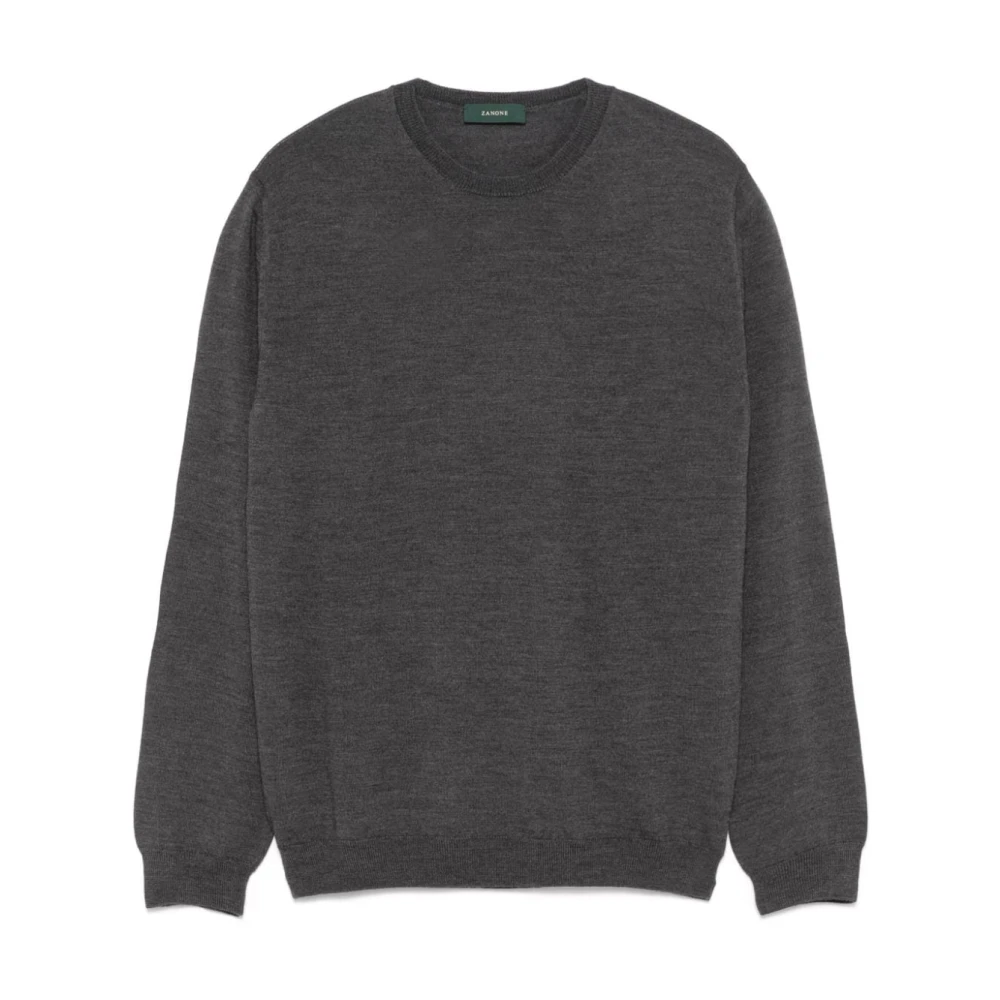 Zanone Stijlvolle Girocollo Sweaters Gray Heren