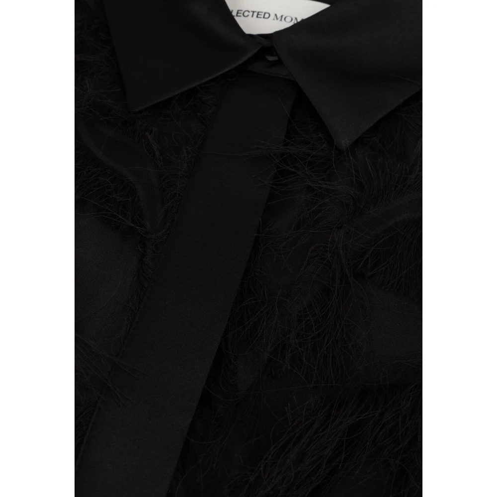 Selected Femme Fluffy Shirt Jurk voor Feesten Black Dames
