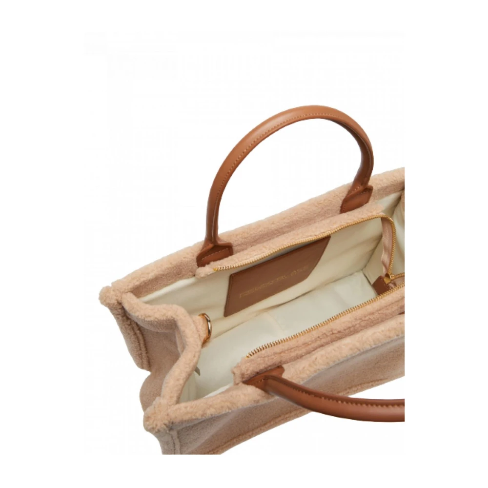 Pennyblack Gestructureerde pluche Shopper met afneembare sleutelhanger Beige Dames
