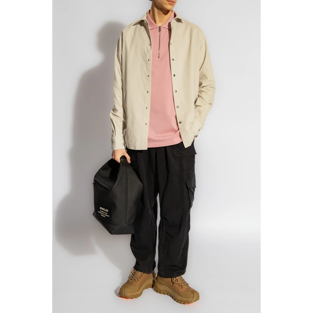 Moncler Polo shirt met logo Pink Heren