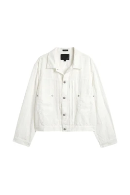 Relaxed Pleated Trucker Jacket