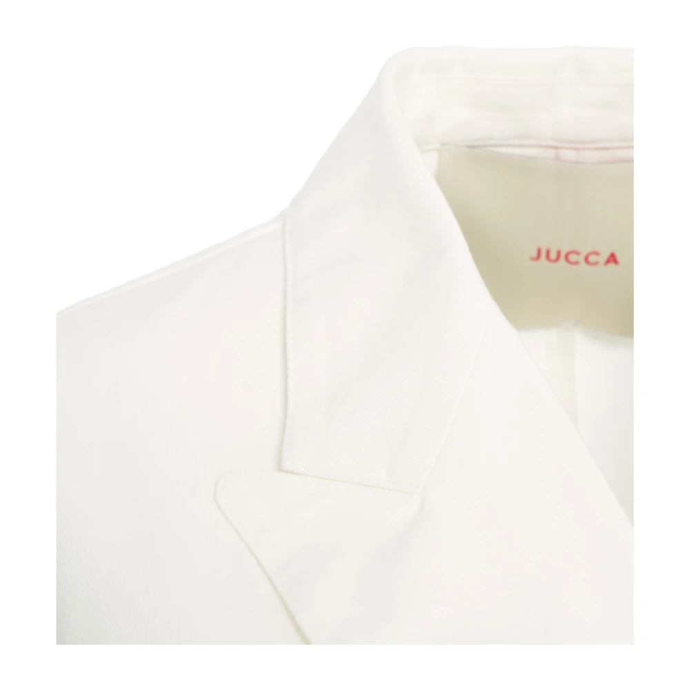 Jucca Witte Double-Breasted Blazer Stijlvolle Denim White Dames