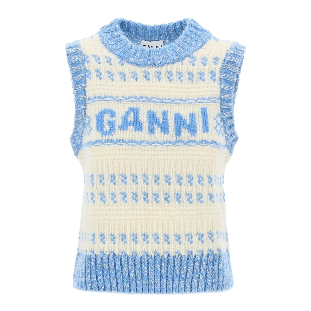 Ganni Round-neck Knitwear Multicolor Dames