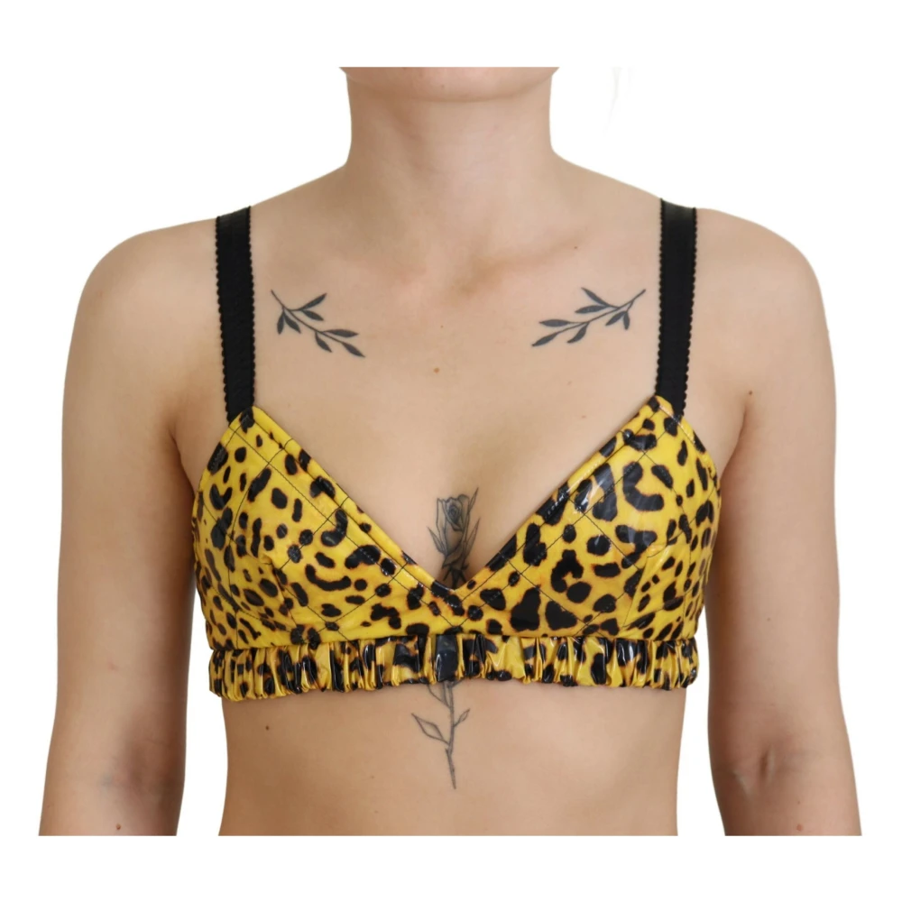 Dolce & Gabbana Leopard Bustier Bh Top Yellow Dames