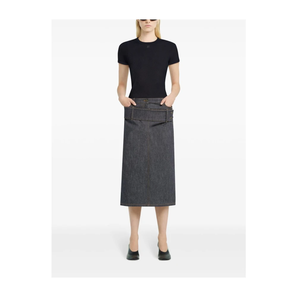 Courrèges Zwarte T-shirts en Polos Black Dames