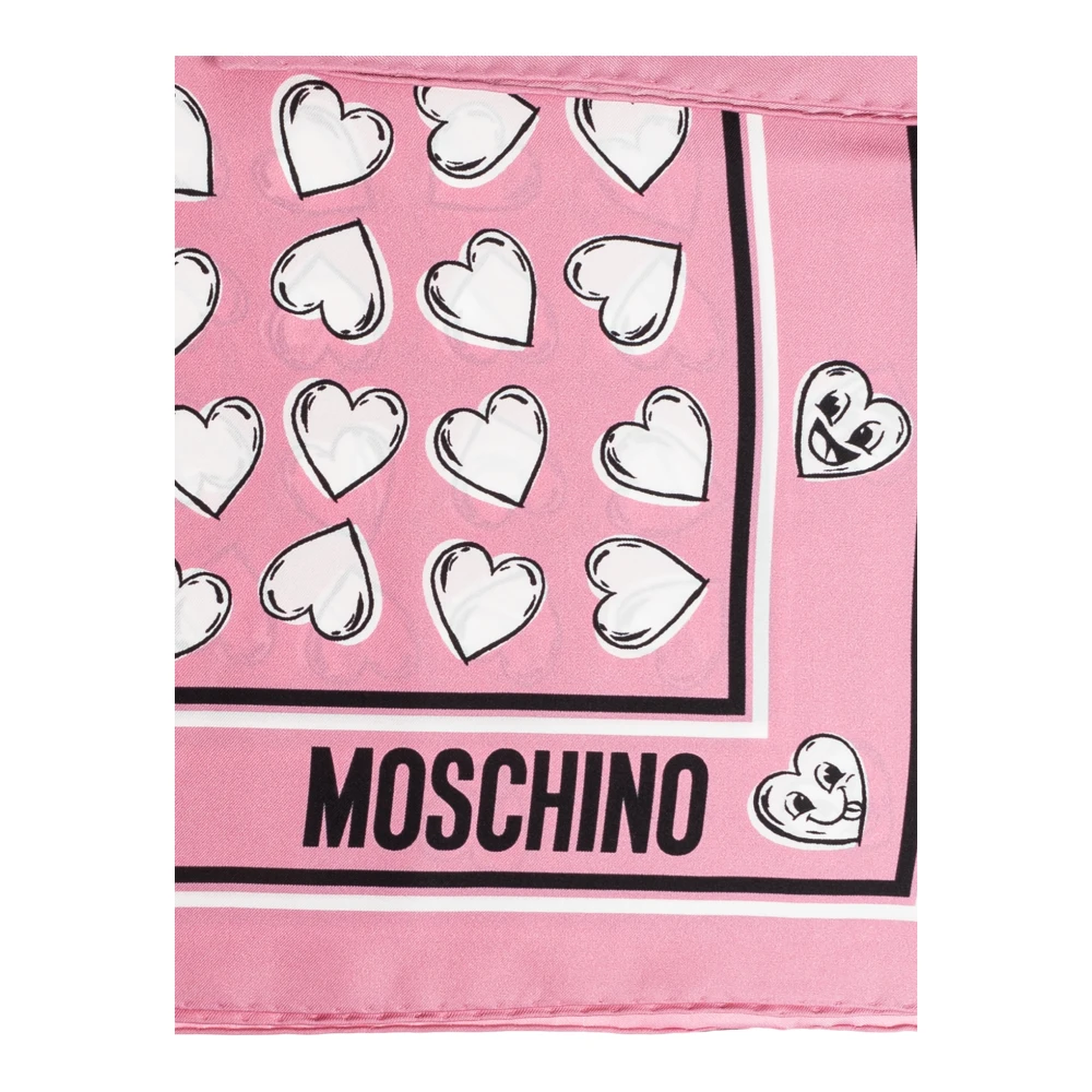 Moschino Zijden sjaal met print Pink Dames