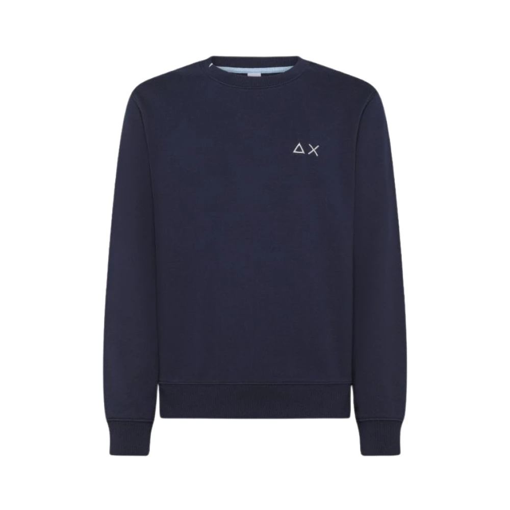 Sun68 Katoenen sweatshirt met geborduurd logo Blue Heren