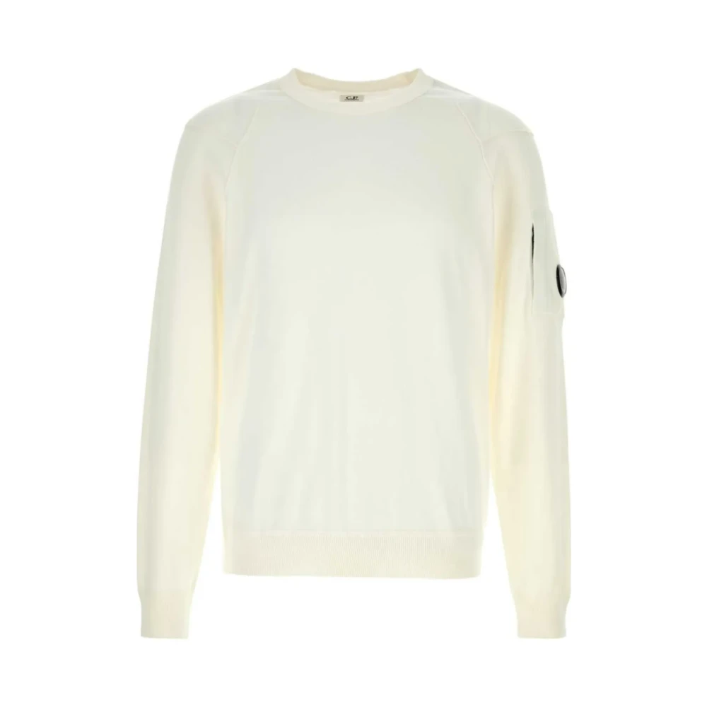 C.P. Company Sea Island Crew Neck Gebreide Trui White Heren