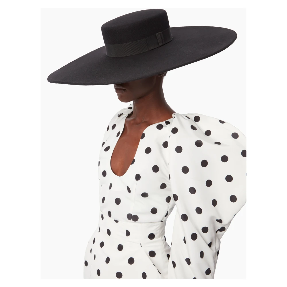 Nina Ricci Zwarte Viltwol Capeline Black Dames