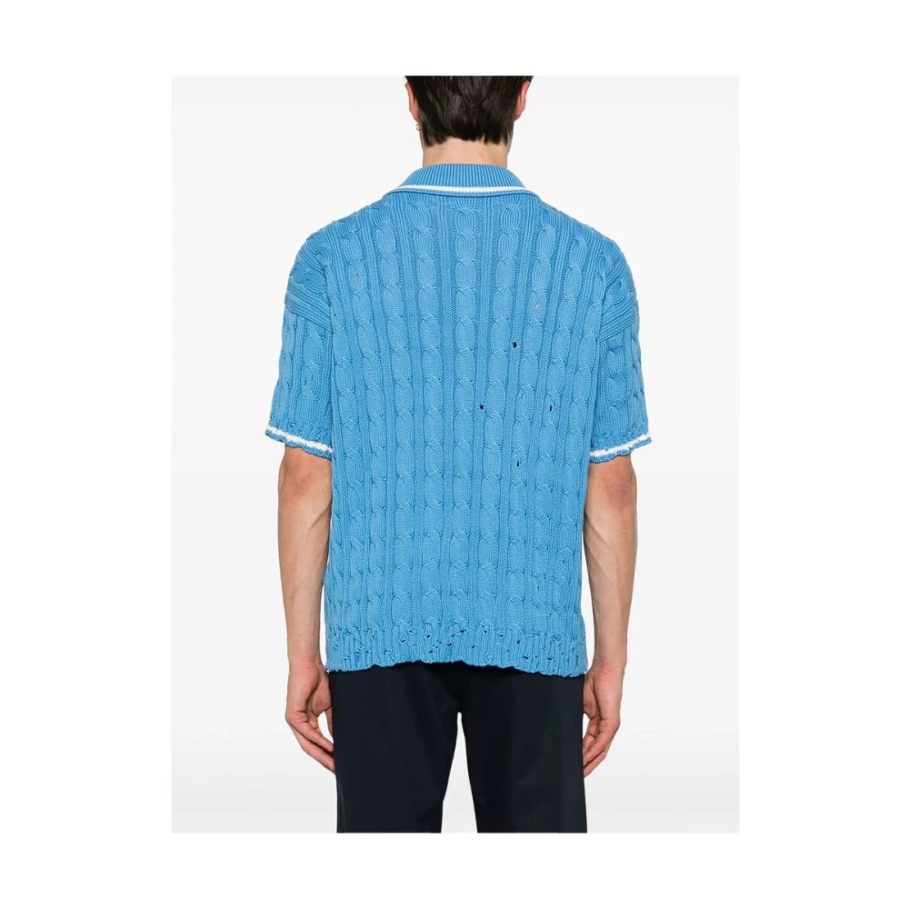Marni Blauwe Geborduurde Knooptrui Blue Heren