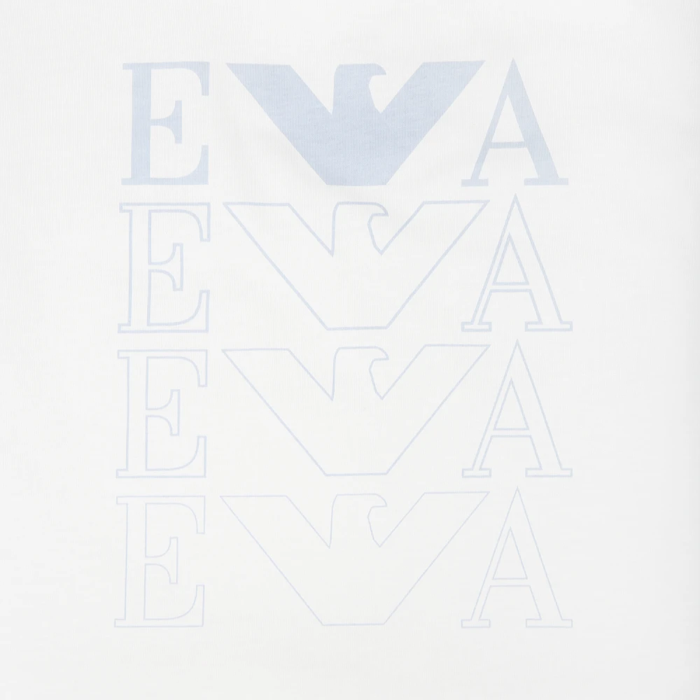 Emporio Armani Wit Katoenen Deken met Adelaar Ontwerp White Unisex