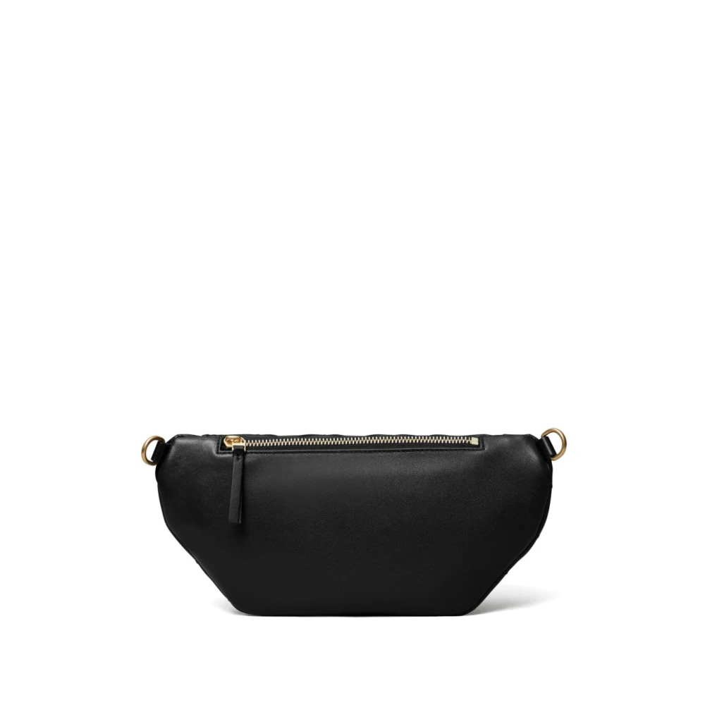 TORY BURCH Zwarte leren heuptas met diamantpatroon Black Dames