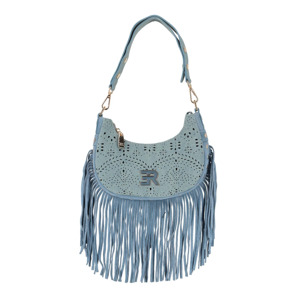 Ermanno Scervino Unisex Blue Terra Jeans Hobo Bag In