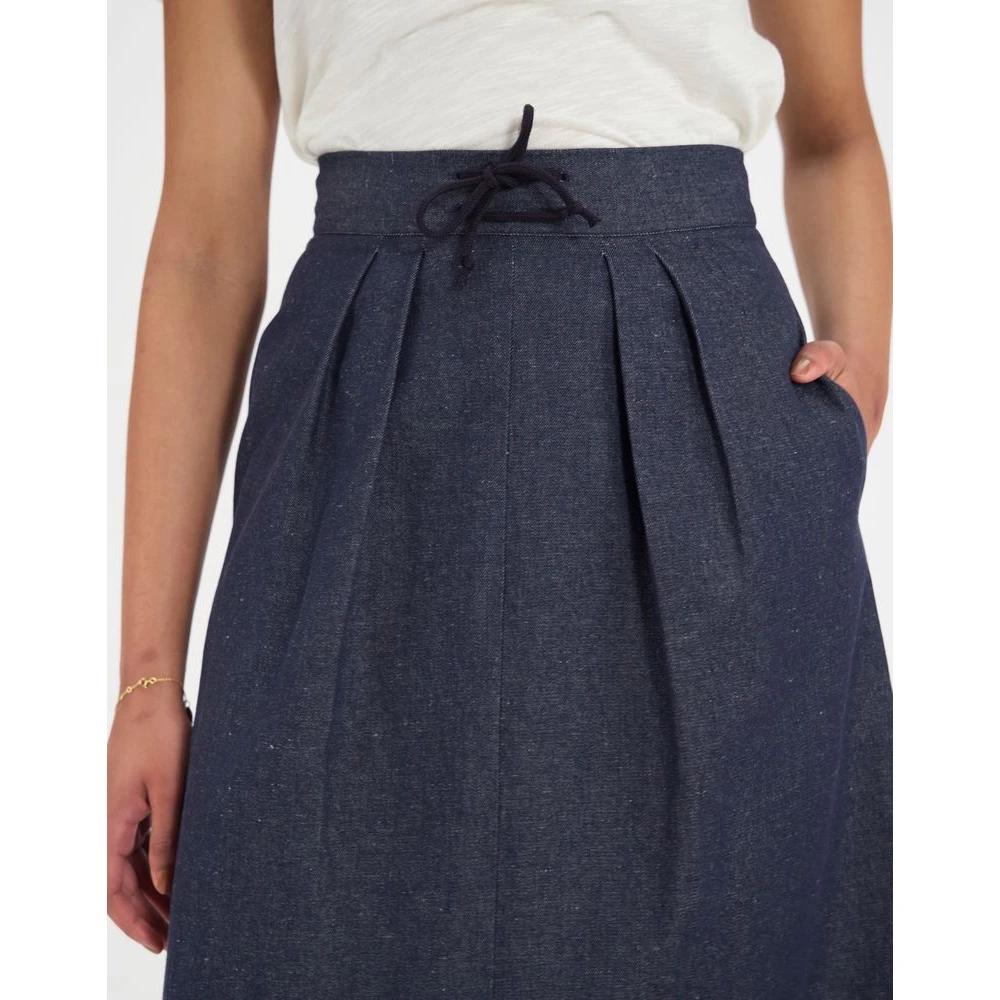 Ines De La Fressange Paris Maud geplooide rok van katoen Blue Dames
