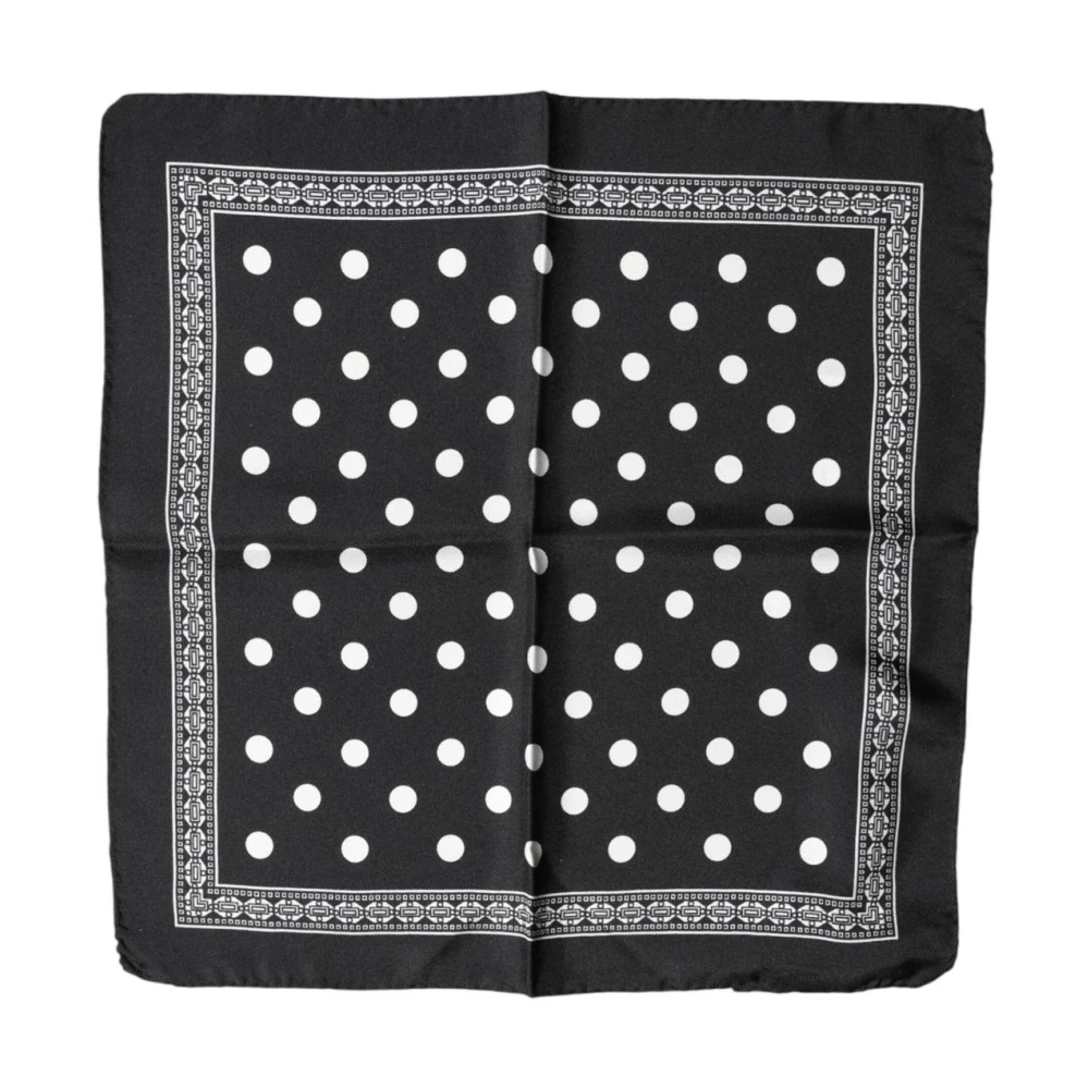 Dolce & Gabbana Hombre Negro - Pañuelo De Bolsillo Cuadrado Con Lunares - Accessories - One Size
