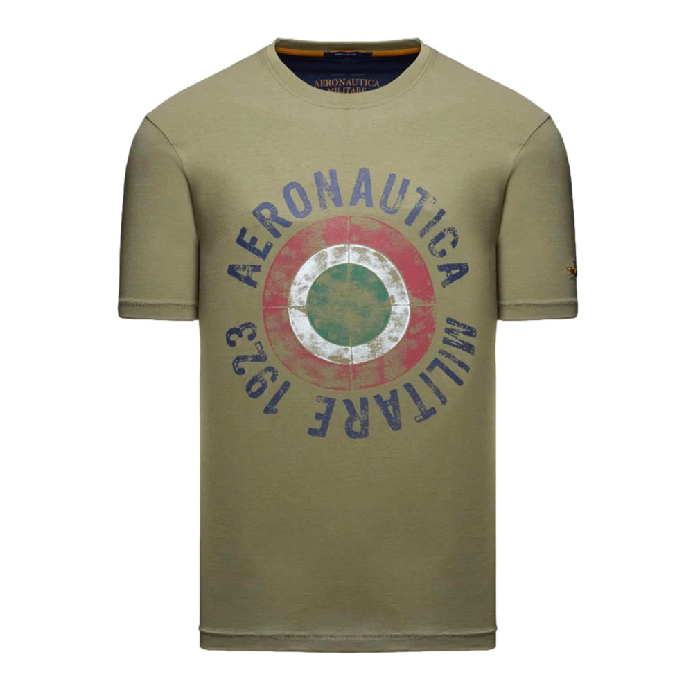 Aeronautica Militare Uomo Verde - T Shirt Con Coccarda Tricolore Ts2538uj00727 - Tops - 2XL