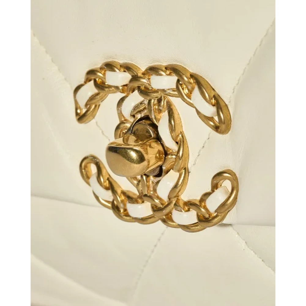 Chanel Vintage Pre-owned Leather chanel-bags White Dames